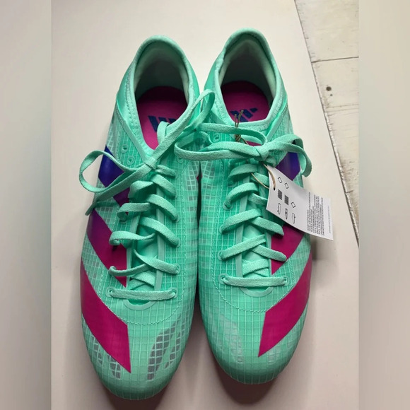 Adidas Men's Sprintstar Track & Field Spikes Shoes Green GV9067 Size 11 New - Picture 1 of 6